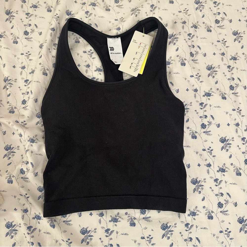 All in Motion Black Ribbed Tank